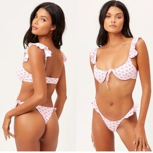 Frankie’s bikinis Birdie bikini top and Ali ruffle bottom